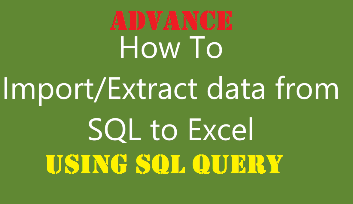 how to import data from sql to excel